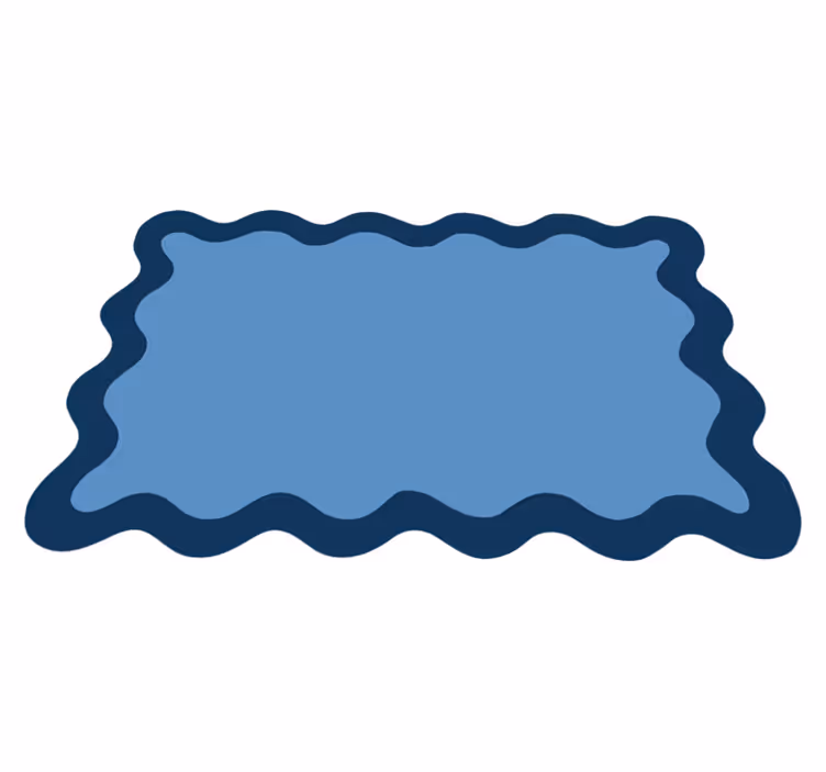 Tovaglietta americana moderna bordo ondulato blu - TenStickers