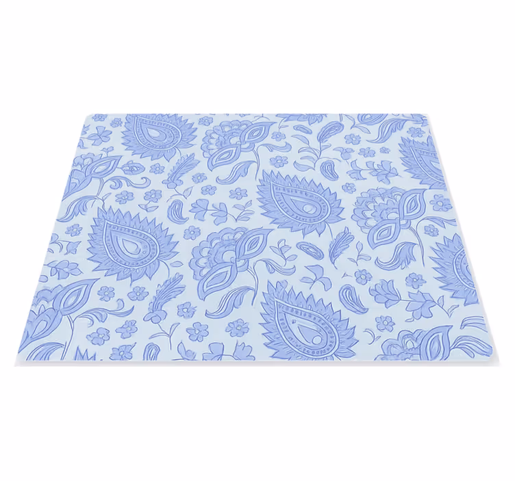 Tovaglietta americana originale motivo floreale blu paisley - TenStickers