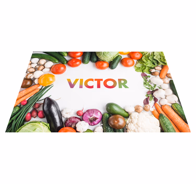 Nome personalizzabile con tovagliette di verdure - TenStickers