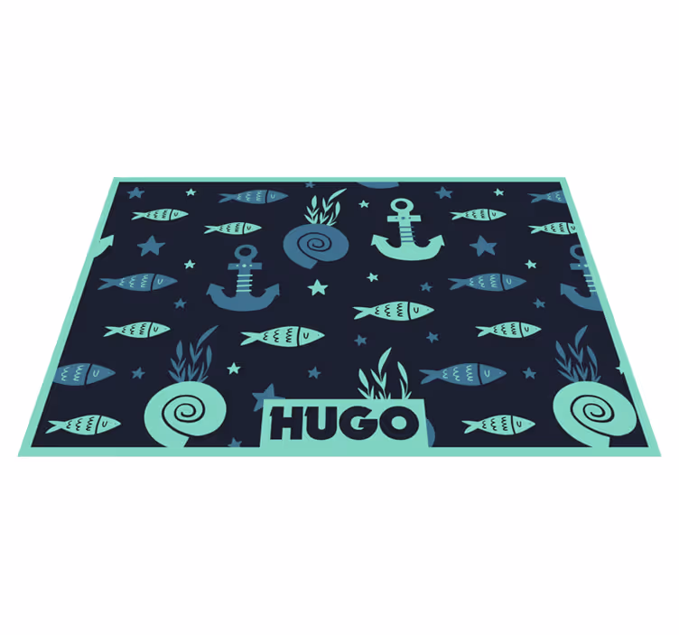 Tovaglietta con nome Pesce e ancora sott'acqua - TenStickers