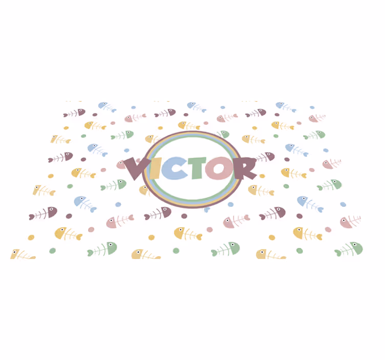Tovaglietta americana con nome Lische di pesce - TenStickers