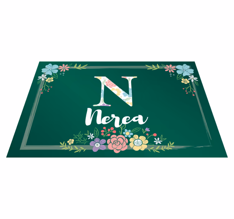 Tovagliette americane verdi con fiori personalizzabili - TenStickers