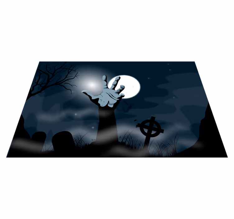 Tovagliette americana halloween scena di cimitero spettrale - TenStickers