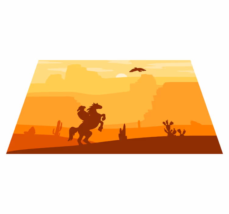 Tovaglietta americana originale scena cowboy silhouette - TenStickers