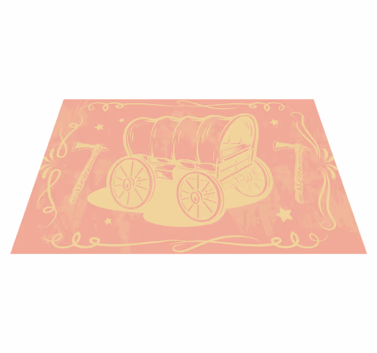 Tovaglietta americana originale illustrazione vintage carro - TenStickers