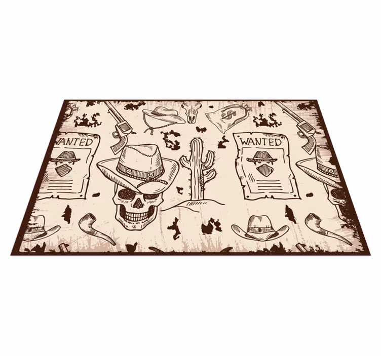 Tovaglietta americana originale temi teschi e cowboy - TenStickers