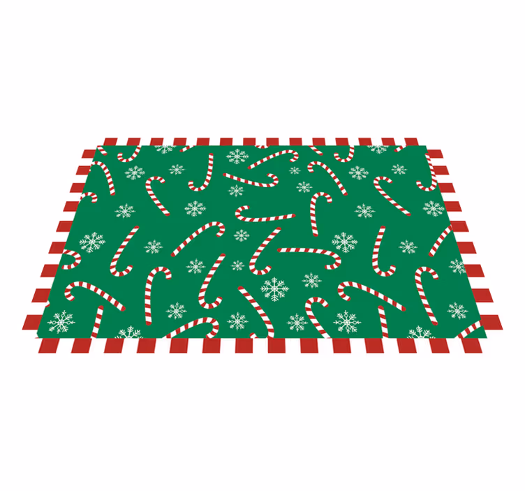 Tovaglietta Natale Bastoncino di zucchero verde - TenStickers