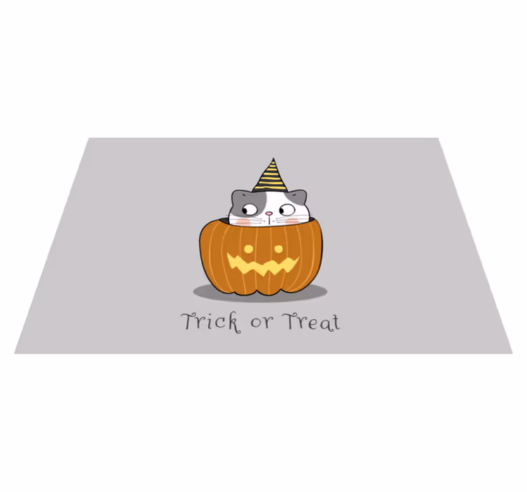 Tovagliette americana halloween gatto nella zucca - TenStickers