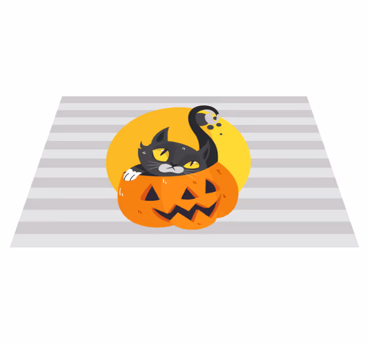 Tovaglietta americana infantile Zucche e gatto nero - TenStickers