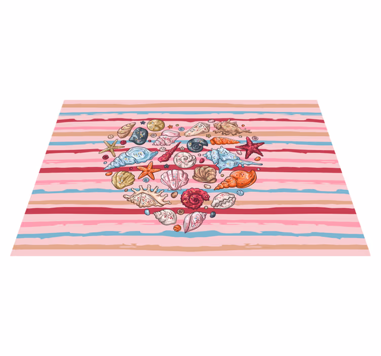 Tovaglietta americana moderna motivo cuori di conchiglie - TenStickers