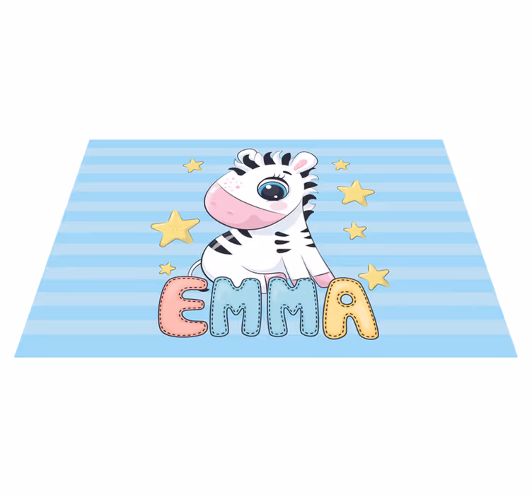 Tovaglietta americana con nome Zebra carina con nome - TenStickers