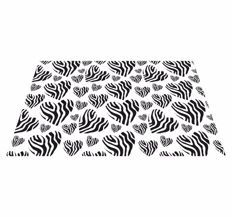 Tovaglietta americana motivo cuori zebra - TenStickers