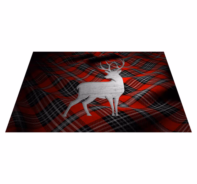 Tovaglietta personalizzata natale a quadri rossa elegante - TenStickers