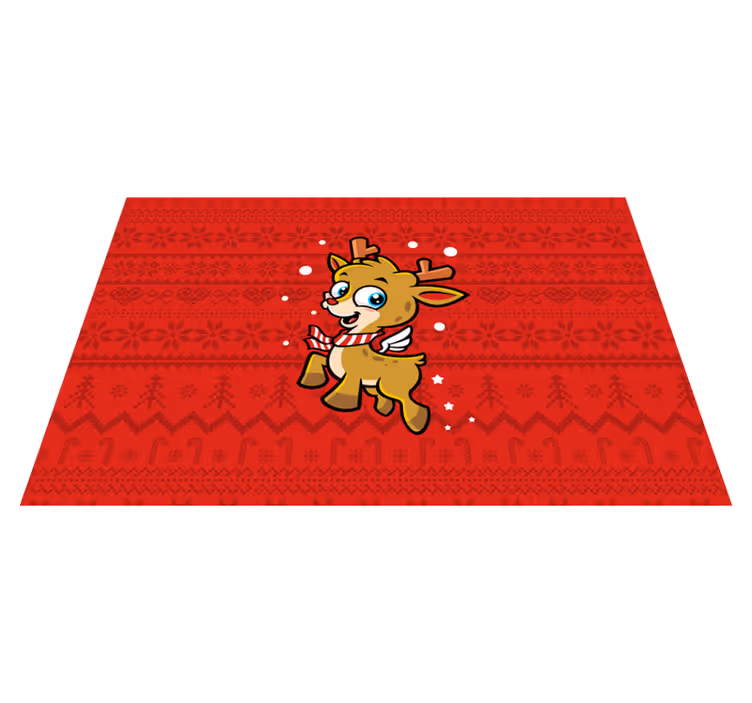 Tovaglietta personalizzata natale personaggio renna carina - TenStickers