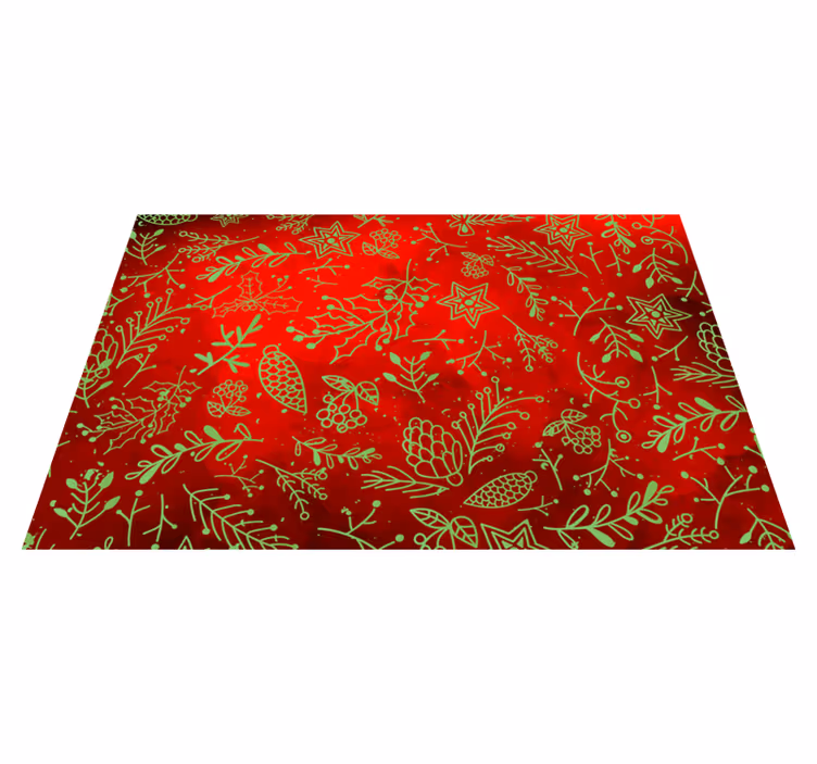Tovaglietta personalizzata natale fiori rossi festivi - TenStickers