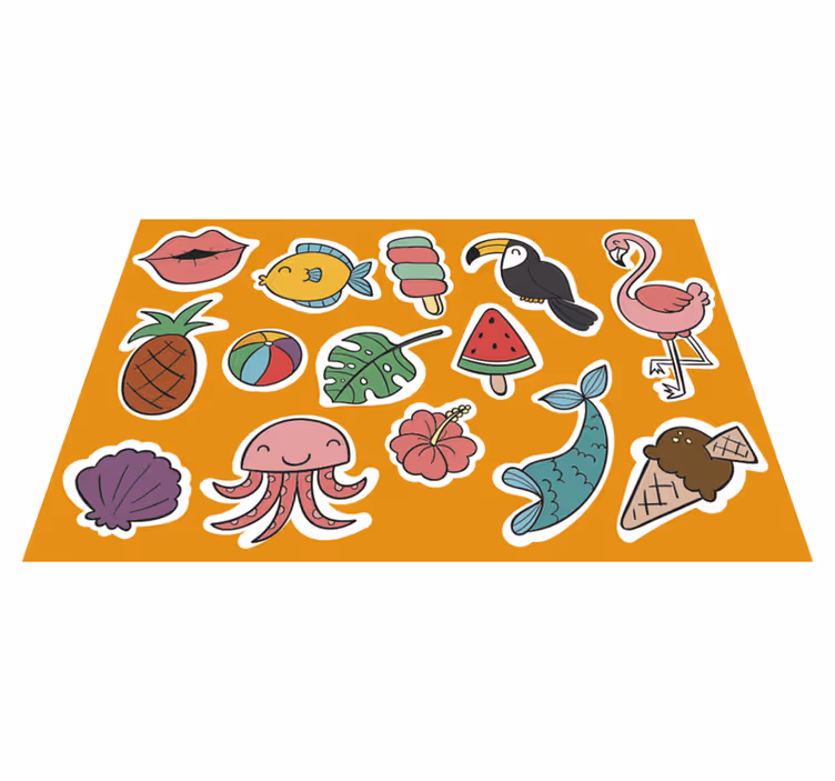Tovaglietta americana infantile elementi tropicali colorati - TenStickers