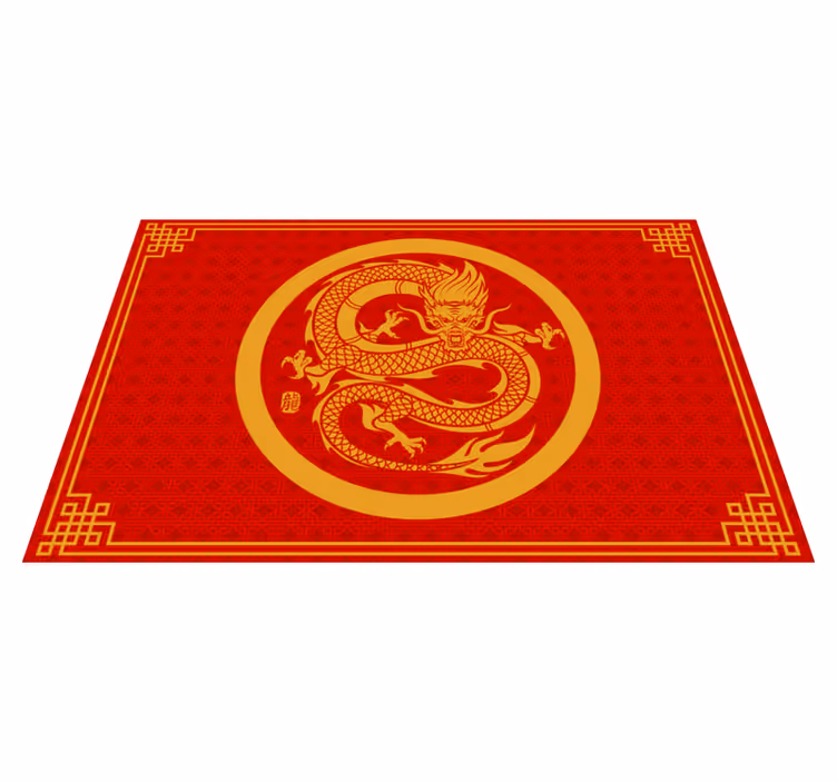 Tovaglietta americana originale cerchio d'oro drago - TenStickers