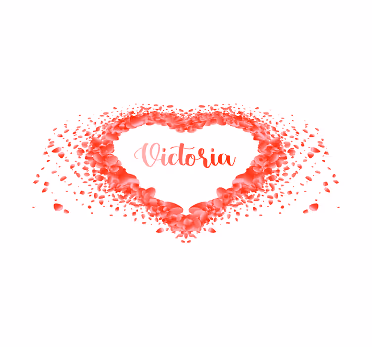 Tovaglietta americana con nome Petali che formano il cuore con il - TenStickers