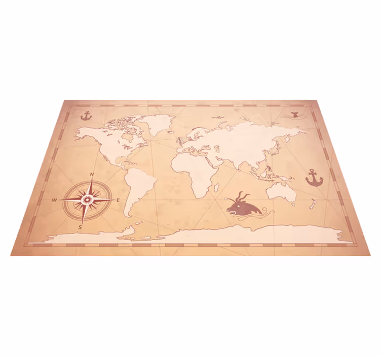 Tovaglietta americana originale illustrazione mappa mondiale - TenStickers
