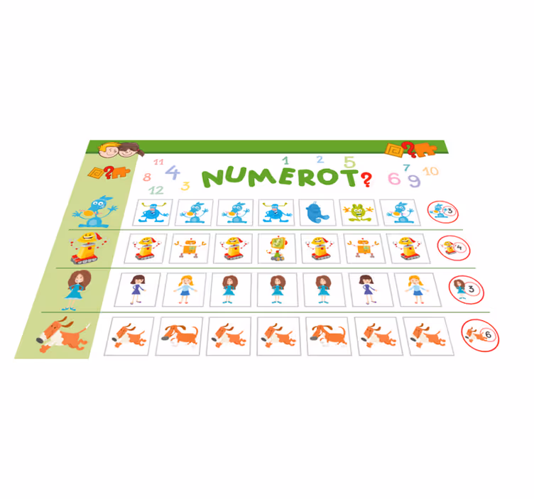 Tovaglietta americana infantile lavagna educativa colorata - TenStickers
