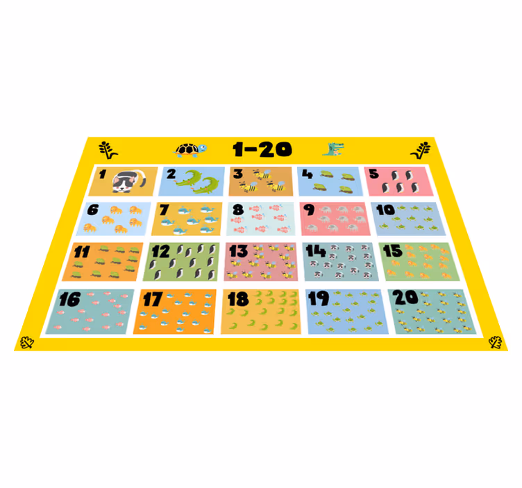 Tovaglietta americana infantile tabella dei numeri colorata - TenStickers
