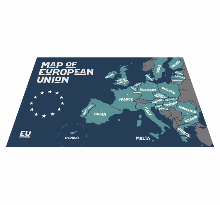 Tovaglietta americana frase mappa dell'unione europea - TenStickers