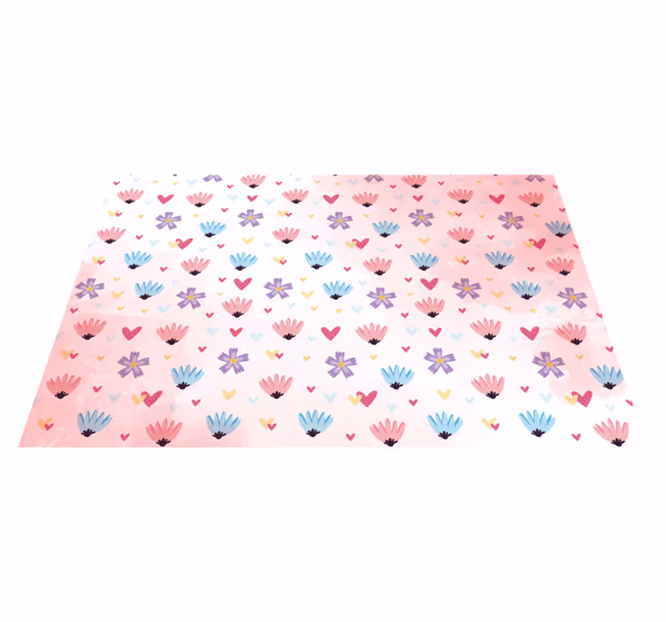 Tovaglietta americana infantile motivi cuore fiore - TenStickers
