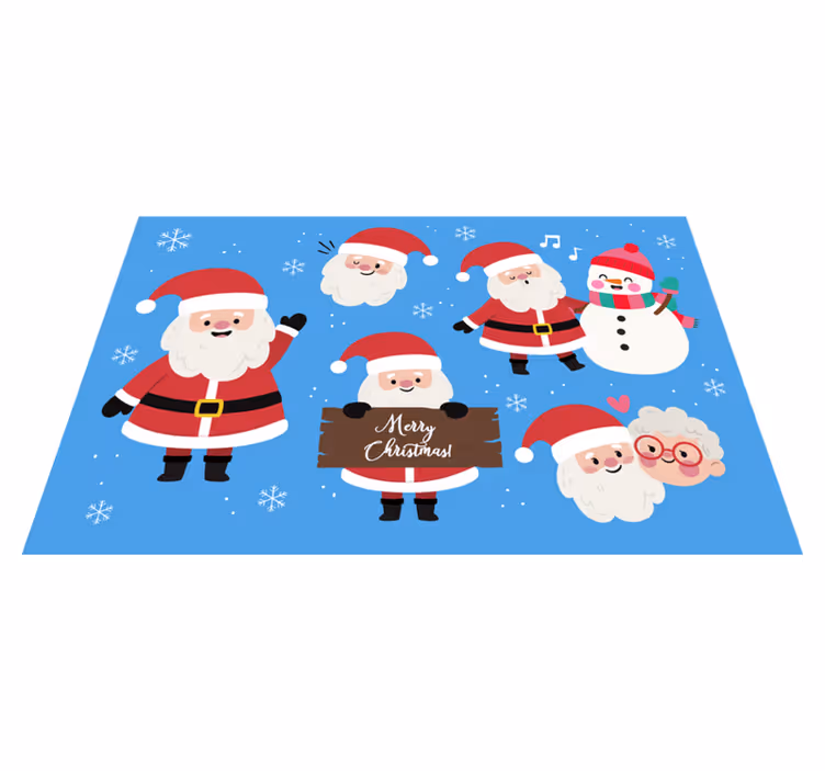 Tovaglietta personalizzata natale personaggi di babbo natale - TenStickers