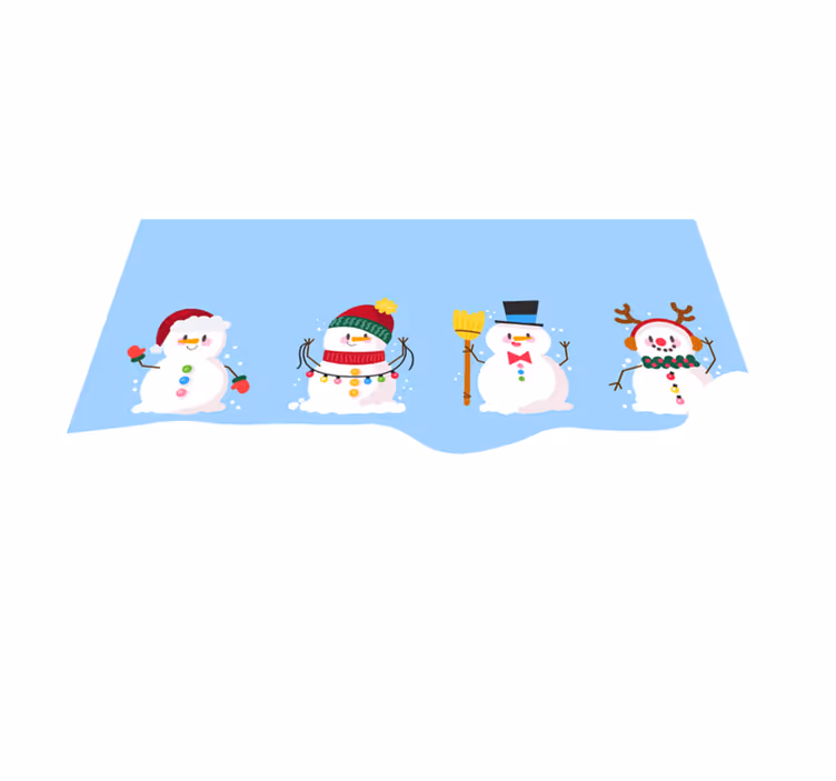 Tovaglietta personalizzata natale collezione pupazzi di neve - TenStickers
