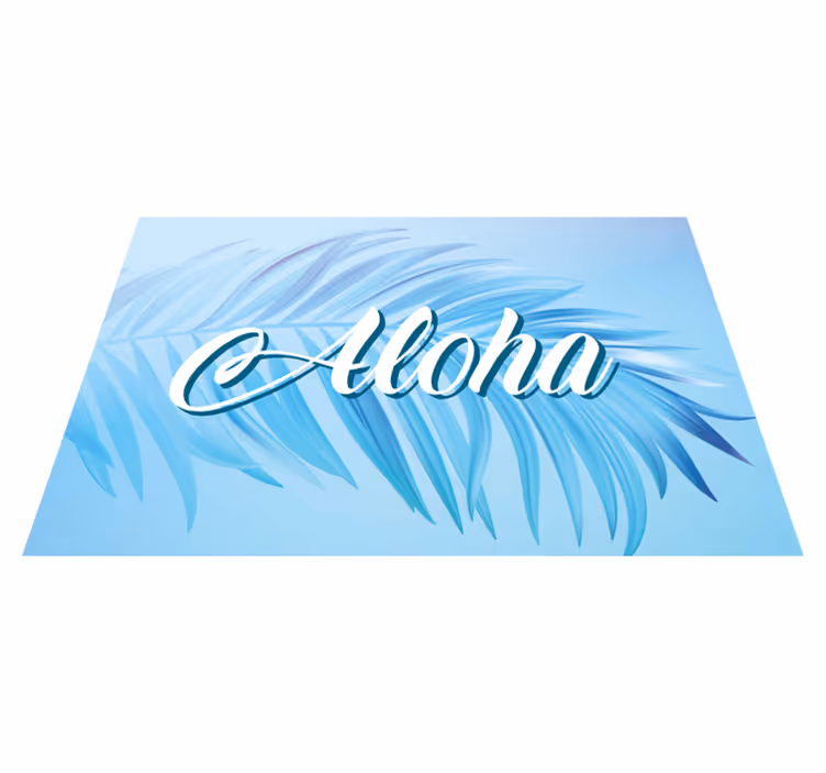 Tovaglietta americana frase foglie di palma aloha - TenStickers