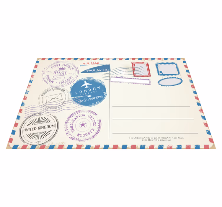 Tovaglietta americana frase collezione di timbri viaggio - TenStickers