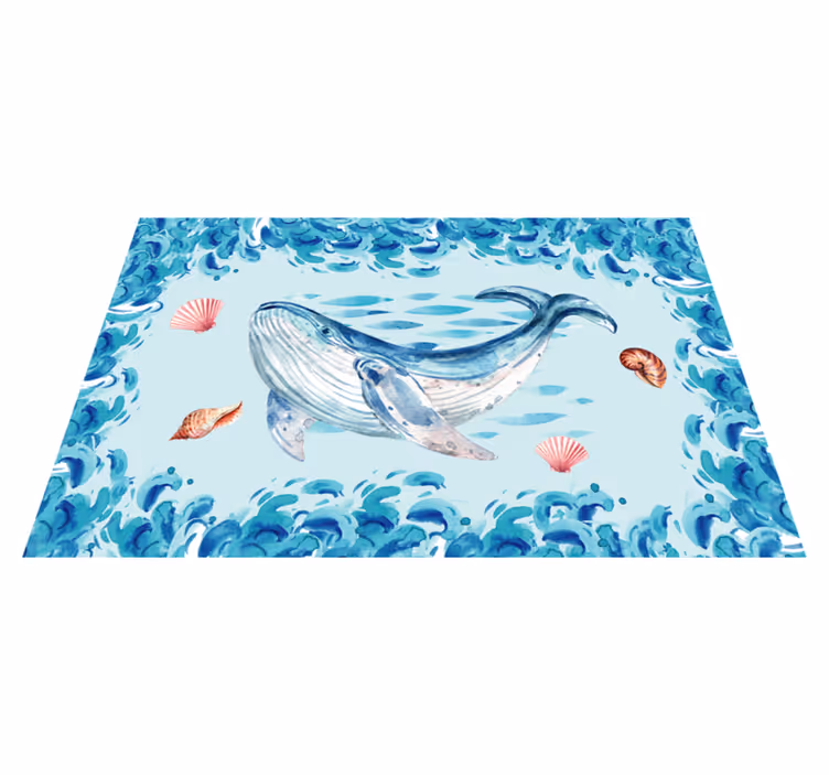 Tovaglietta americana originale elementi di mare balena - TenStickers