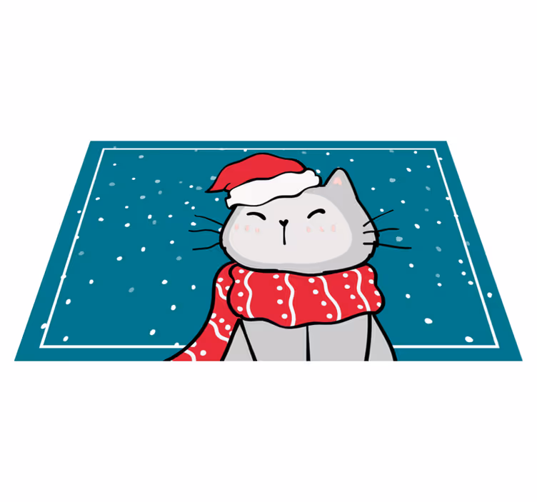 Tovaglietta personalizzata natale gatto santa allegro - TenStickers