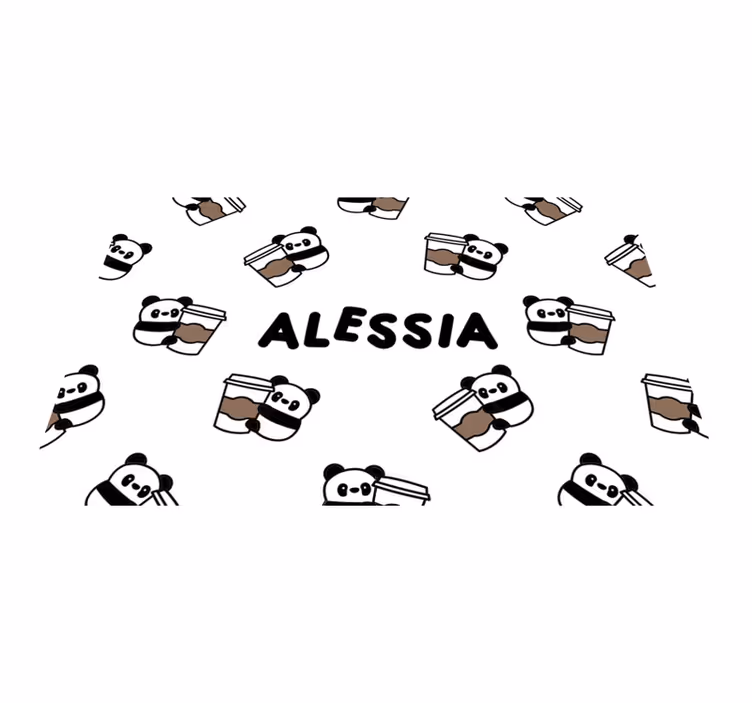 Tovaglietta americana con nome Panda con il nome - TenStickers