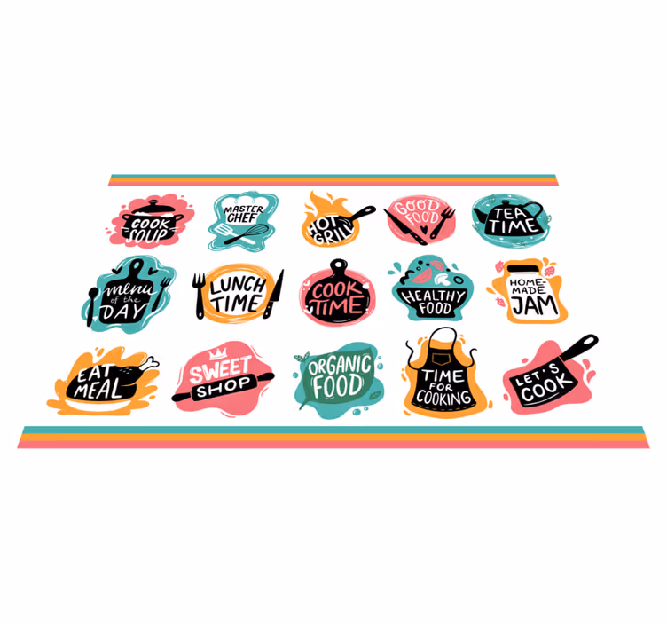 Tovaglietta colazione per casa Cucinare loghi distintivi della cu - TenStickers