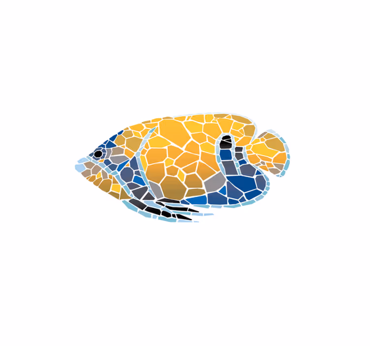 Tovaglietta americana originale illustrazione pesci mosaico - TenStickers