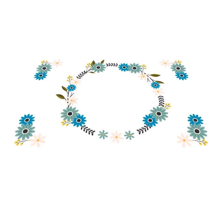 Tovaglietta americana originale con cornice floreale - TenStickers