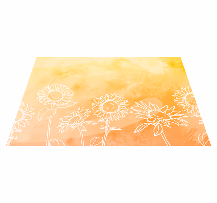 Tovaglietta americana originale motivo outline girasole - TenStickers