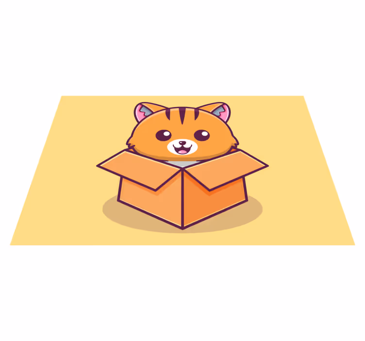 Tovaglietta americana infantile scatola felice per gatti - TenStickers