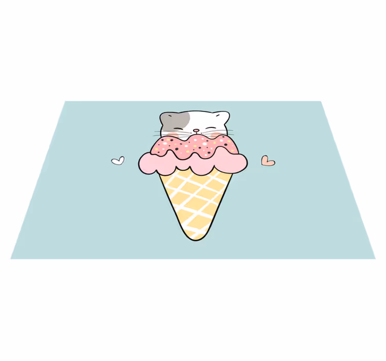 Tovaglietta americana infantile gattino gelato carino - TenStickers
