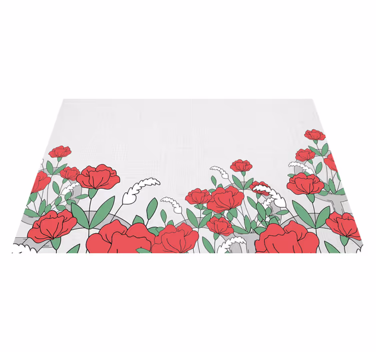 Tovaglietta americana originale motivo floreale con foglie - TenStickers