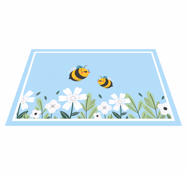 Tovaglietta personalizzata originale Fiore bianco con ape - TenStickers