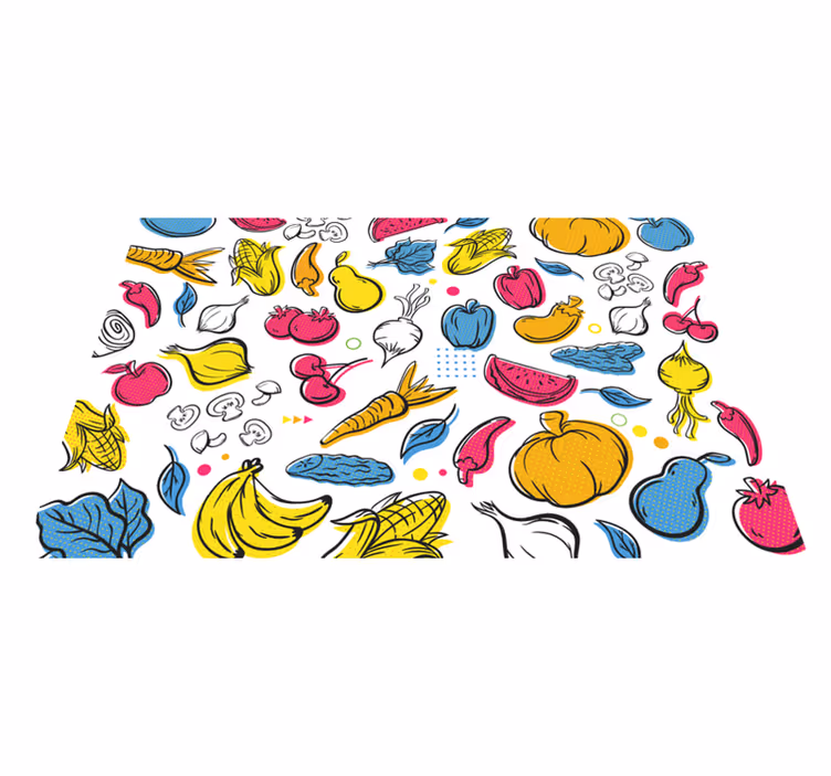 Tovaglietta americana originale motivi vegetali colorati - TenStickers