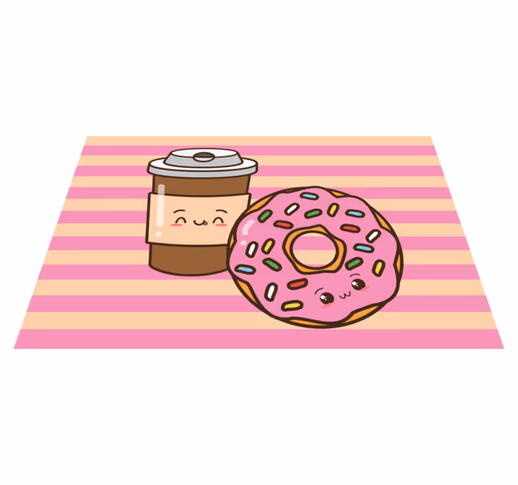 Tovaglietta americana infantile donut di caffè carino - TenStickers