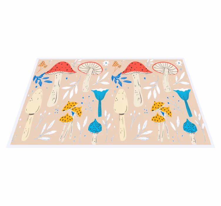 Tovaglietta americana originale motivo funghi fantasiosi - TenStickers