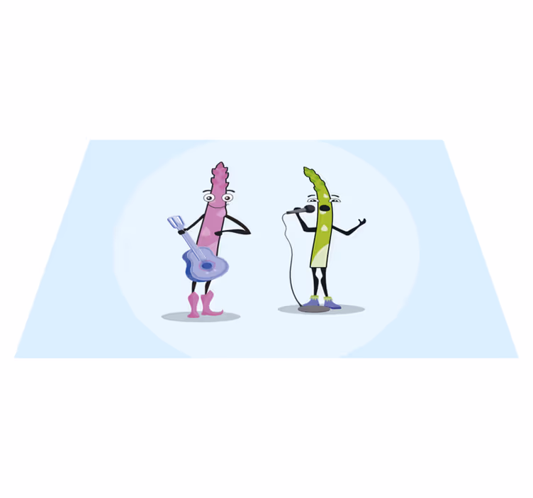 Tovaglietta americana infantile personaggi vegetali musicali - TenStickers