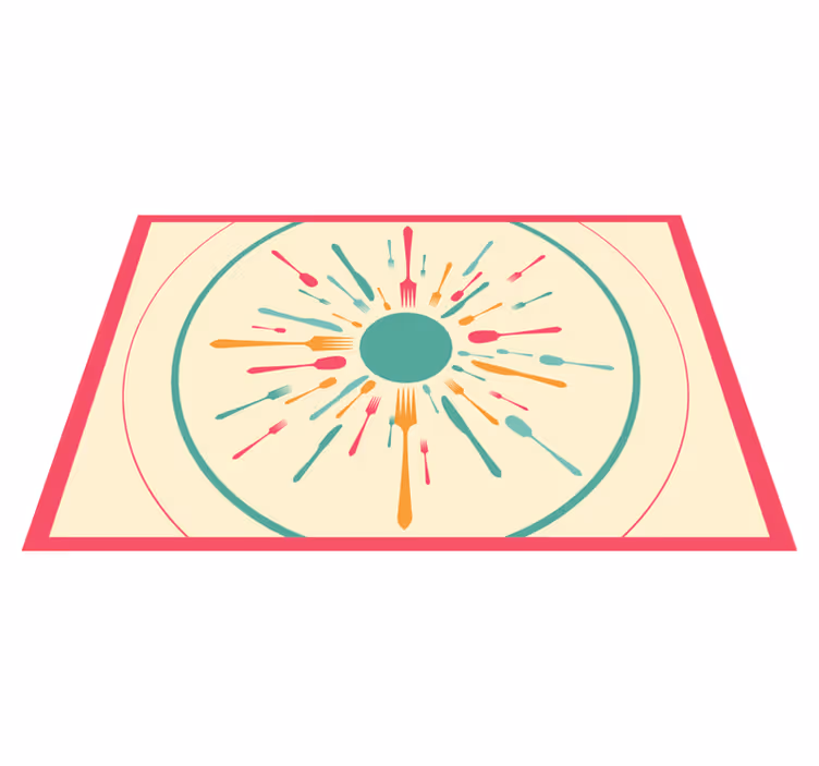 Tovaglietta americana moderna esplosione di posate colorate - TenStickers