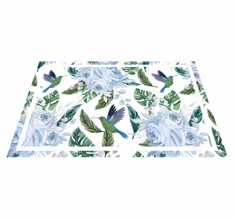 Tovaglietta americana moderna con motivo colibrì floreale - TenStickers