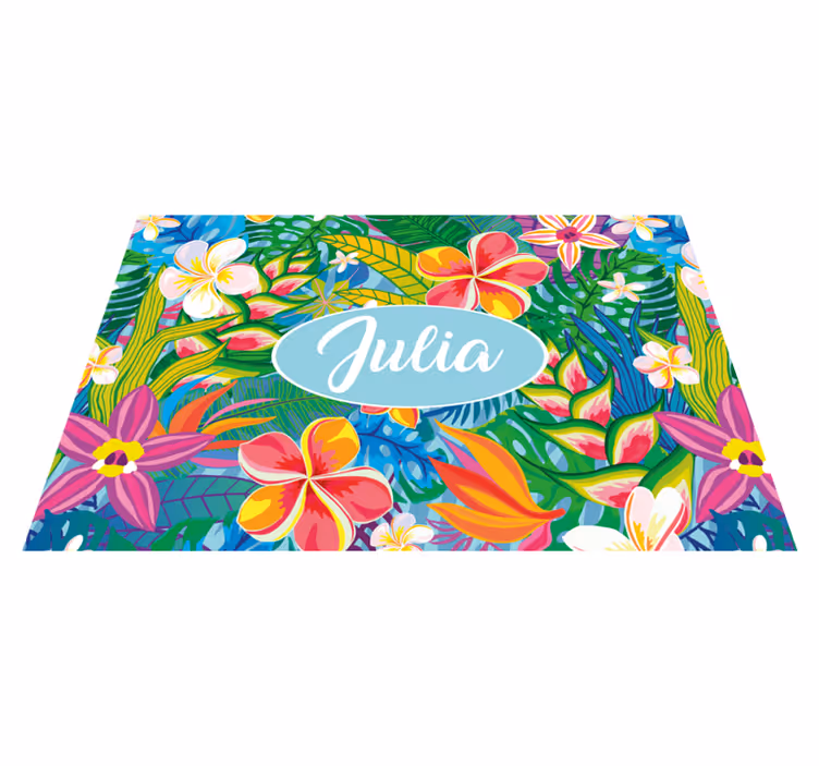 Tovaglietta americana fiori multicolore e nome - TenStickers
