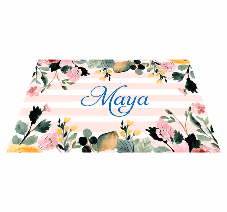 Tovaglietta americana con nome floreale personalizzato - TenStickers